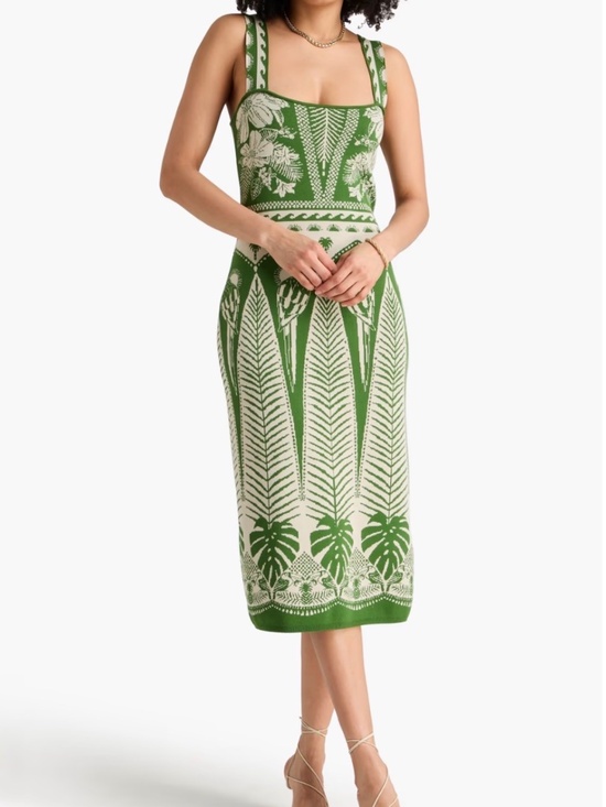 FARM Rio Dresses & Skirts - FARM Rio Macaw Jacquard Sweater Dress in Macaw Elegance Off-White